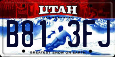 UT license plate B813FJ