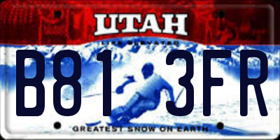 UT license plate B813FR
