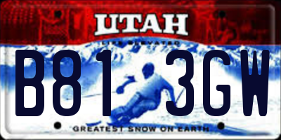 UT license plate B813GW