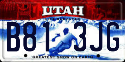 UT license plate B813JG