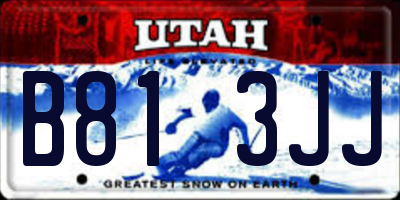 UT license plate B813JJ