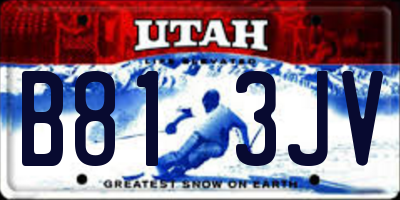 UT license plate B813JV