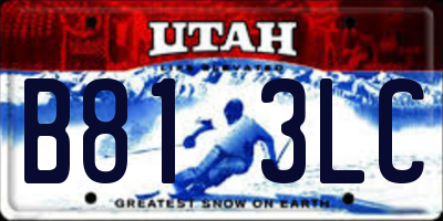 UT license plate B813LC