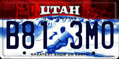 UT license plate B813MO