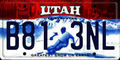 UT license plate B813NL