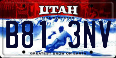 UT license plate B813NV