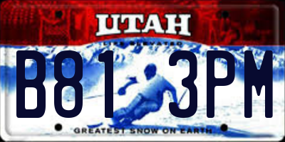 UT license plate B813PM