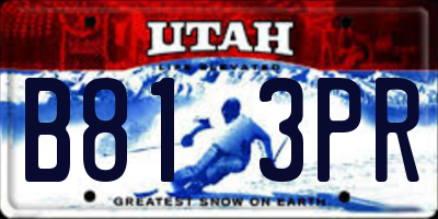UT license plate B813PR