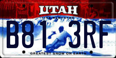 UT license plate B813RF