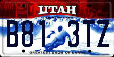 UT license plate B813TZ