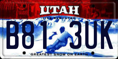 UT license plate B813UK