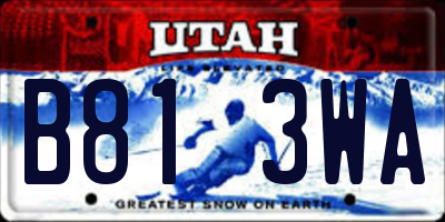 UT license plate B813WA
