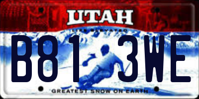 UT license plate B813WE