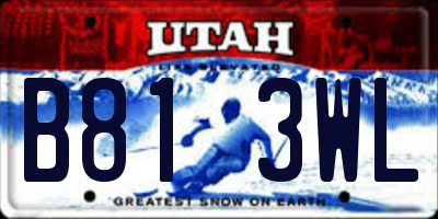 UT license plate B813WL