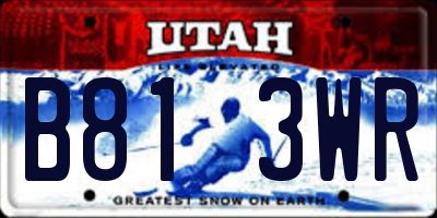 UT license plate B813WR
