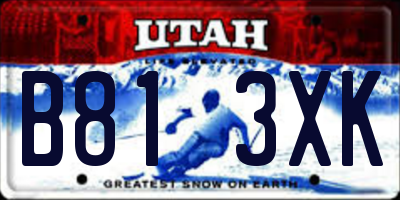 UT license plate B813XK