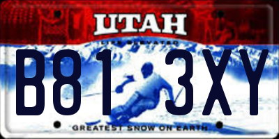 UT license plate B813XY