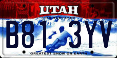 UT license plate B813YV
