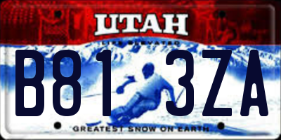UT license plate B813ZA