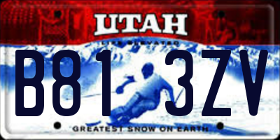 UT license plate B813ZV