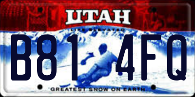 UT license plate B814FQ