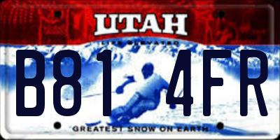 UT license plate B814FR