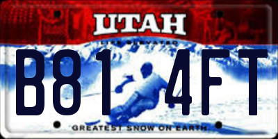 UT license plate B814FT