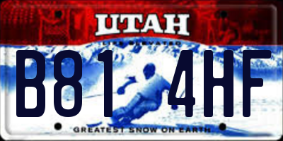 UT license plate B814HF