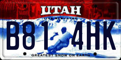 UT license plate B814HK