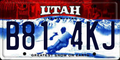 UT license plate B814KJ