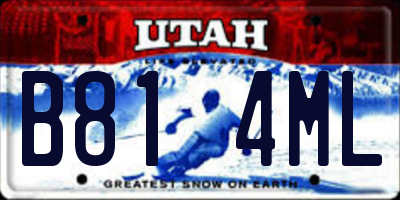 UT license plate B814ML