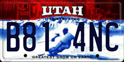 UT license plate B814NC