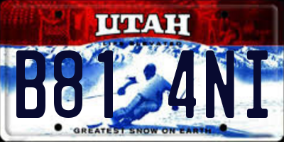 UT license plate B814NI