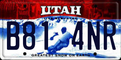 UT license plate B814NR