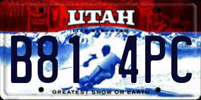 UT license plate B814PC
