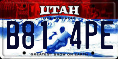 UT license plate B814PE