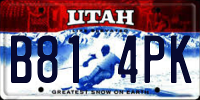 UT license plate B814PK