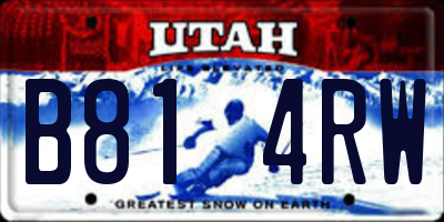 UT license plate B814RW