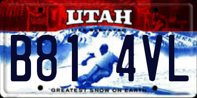 UT license plate B814VL