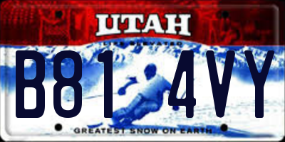 UT license plate B814VY