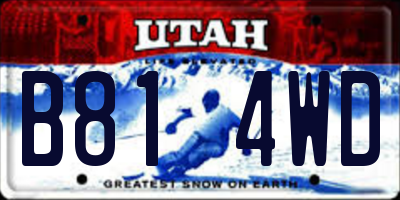 UT license plate B814WD