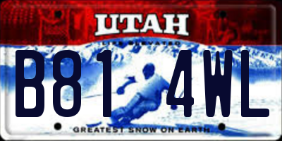UT license plate B814WL
