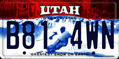 UT license plate B814WN