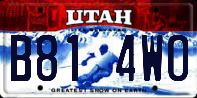 UT license plate B814WO