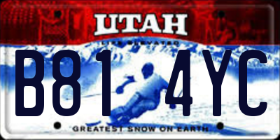 UT license plate B814YC