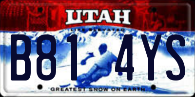 UT license plate B814YS