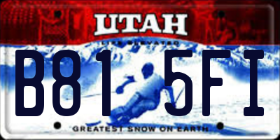 UT license plate B815FI