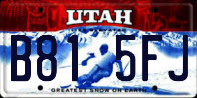 UT license plate B815FJ