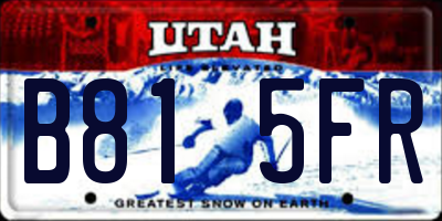 UT license plate B815FR