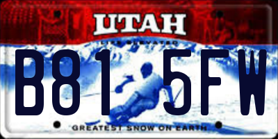UT license plate B815FW